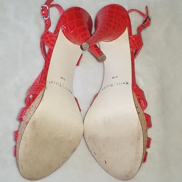 WHBM Red open toe heel shoes - Picture 7 of 10
